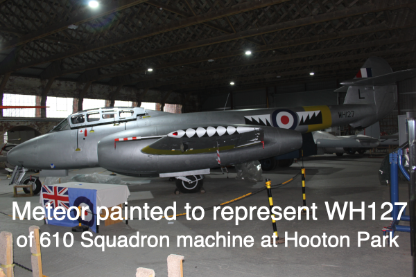 WH132 Gloster Meteor T7, now marked as WH127